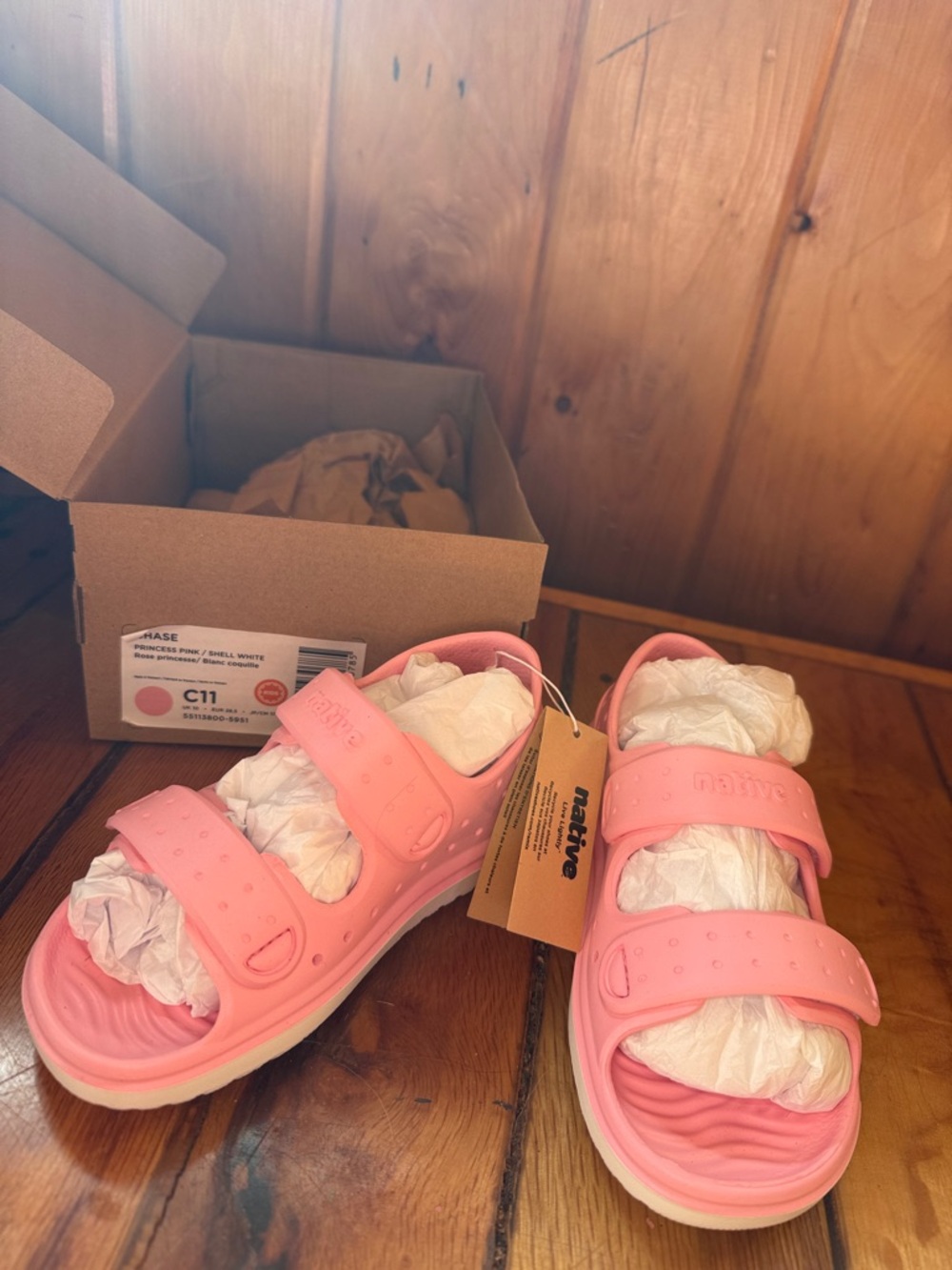 Native Pink Girls' Sandals - Chase Princess Pink Strappy